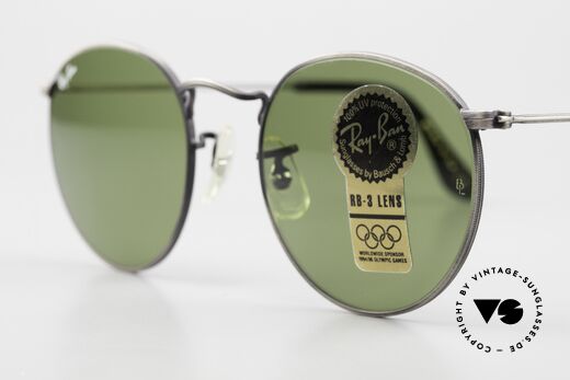 Ray Ban Round Metal 49 Round Vintage Shades USA, original name: B&L Round Metal, W0966, 49mm, RB3, Made for Men and Women