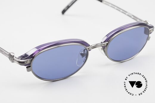 Jean Paul Gaultier 58-0004 Oval Designer Sunglasses, with dark blue CR39 sun lenses for 100% UV protection, Made for Men and Women