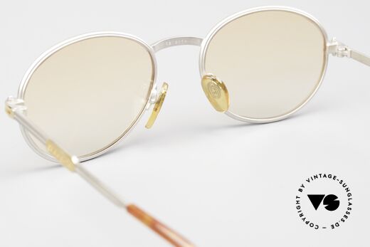Gerald Genta New Classic 02 Oval Vintage Shades 90's, orange-gradient sun lenses (also wearable at night), Made for Men and Women