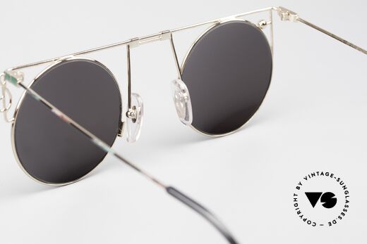 Casanova MTC 8 Round Art Sunglasses 90s, fancy details (clef on left side and gem on right side), Made for Men and Women