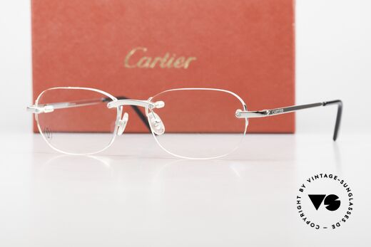 Cartier T-Eye Rimless Platinum-Plated Glasses, Size: medium, Made for Men and Women Cartier T-Eye Rimless Platinum-Plated Glasses, Size: medium, Made for Men and Women