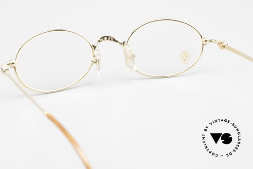 Cartier Filao Oval Frame 90s Gold Plated, the metal frame can be glazed with lenses of any kind, Made for Men and Women