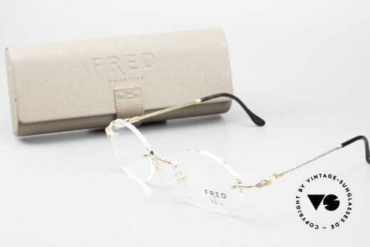 Fred Fidji F2 Rimless Vintage Frame Oval, Size: medium, Made for Men and Women Fred Fidji F2 Rimless Vintage Frame Oval, Size: medium, Made for Men and Women