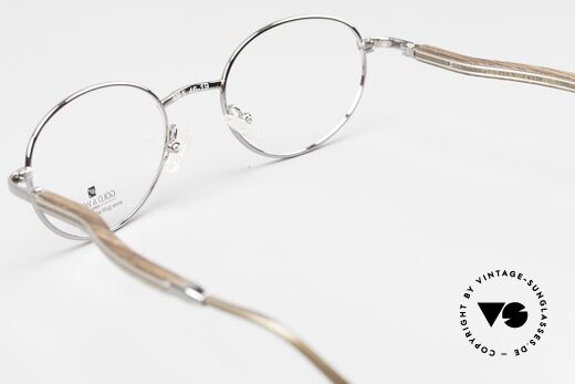 Gold & Wood 409 Luxury Wooden Specs Round, frame can be glazed as desired (progressive vision), Made for Men and Women