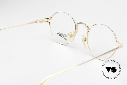 Jean Paul Gaultier 55-3171 Round 90's Frame Gold Plated, NO retro eyewear; a rare ORIGINAL with DEMO lenses, Made for Men and Women