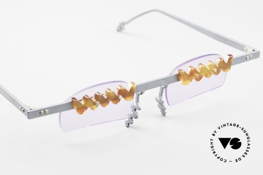 Theo Belgium Tita I 5 Fancy 90's Eyeglasses Titan, orig. sun lenses (with TINY scratches) could be replaced, Made for Men and Women