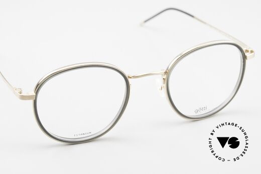 Götti Deek Panto Titanium Glasses, the orig. DEMO lenses can be exchanged as desired, Made for Men and Women