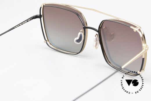 Caroline Abram Valeria Gold Mirrored Clip-On, Size: medium, Made for Women