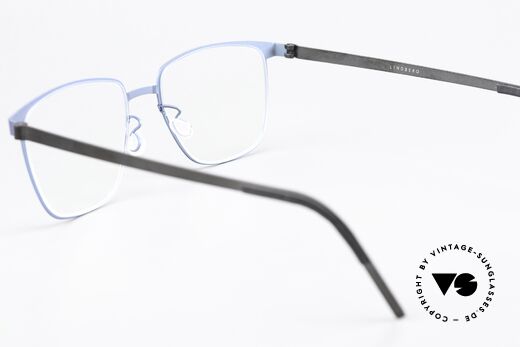 Lindberg 9612 Strip Titanium Square Frame Blue Metallic, orig. DEMO lenses can be replaced with prescriptions, Made for Men and Women
