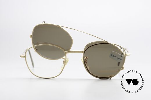 Giorgio Armani 203 1980's Frame With Sun Clip, Size: medium, Made for Men and Women Giorgio Armani 203 1980's Frame With Sun Clip, Size: medium, Made for Men and Women
