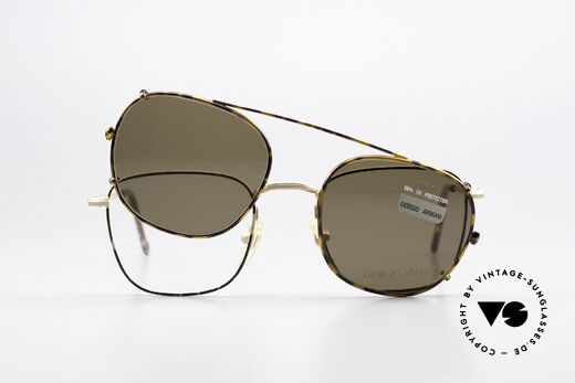 Giorgio Armani 137 Square Panto With Sun Clip, Size: small, Made for Men and Women
