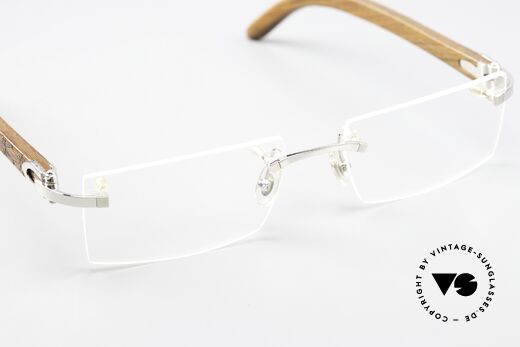 Cartier Formentera Africa Bubinga Wood Glasses, demo lenses can be replaced with lenses of any kind, Made for Men