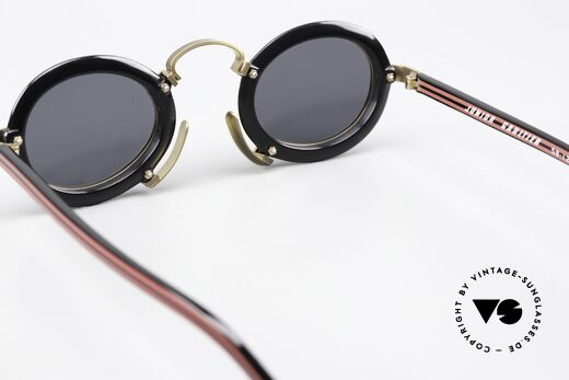 Jean Paul Gaultier 58-1273 Miles Davis 80s Sunglasses, here is an unworn example in color 4 (red and black), Made for Men and Women