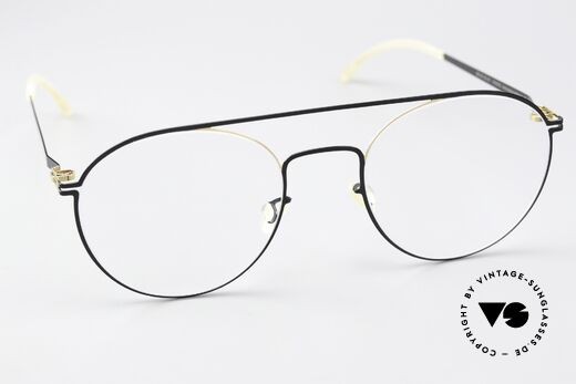 Mykita Minttu Unisex Specs Gold Jetblack, innovative flexible frame construction: one size fits all, Made for Men and Women