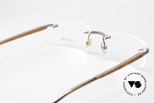Tom Ford TF5080 Rimeless Wooden Temples, lens shape and lens size can be varied by the optician, Made for Men and Women