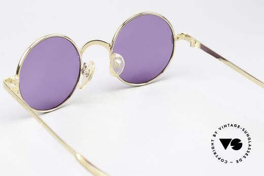 Jean Paul Gaultier 57-0173 Unique Purple Sun Lenses, new old stock; like all our old JPG designer eyewear, Made for Men and Women