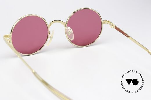 Jean Paul Gaultier 57-0173 Unique Dark Pink Lenses, new old stock; like all our old JPG designer eyewear, Made for Men and Women