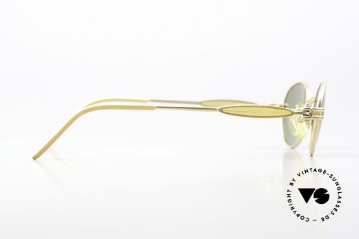 Jean Paul Gaultier 56-7113 Matte Gold Green Shades, sun lenses could be replaced with prescriptions, too, Made for Men and Women