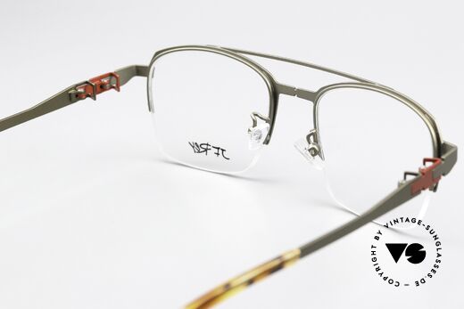 JF Rey JF2928 Striking Nylor Frame Men, khaki metal frame with accents in fire-red metallic, Made for Men