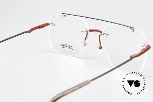 JF Rey JF2852 Striking Rimless Frame, rimless frame with metal parts in black & red metallic, Made for Men and Women