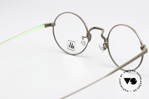 JF Rey JF3013 Mint Green Taupe Frame, round unisex metal glasses in mint green and taupe, Made for Men and Women
