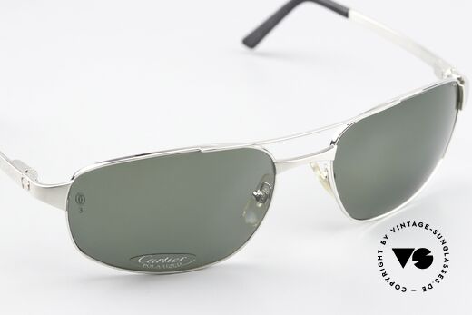 Cartier Spirit Brushed Platinum Shades, sun lenses can be replaced with prescription lenses, Made for Men