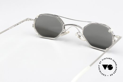 Christian Roth 2401 Silver Mirrored Sun Clip, the SMALL frame is perfect for strong prescriptions, Made for Men and Women