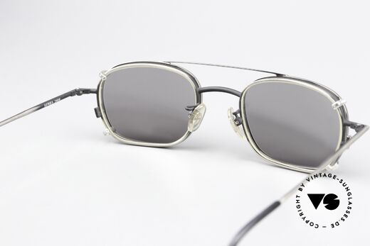 Christian Roth 2404 Antique Gray With Clip On, very functional (progressive lenses) & sun protection, Made for Men and Women