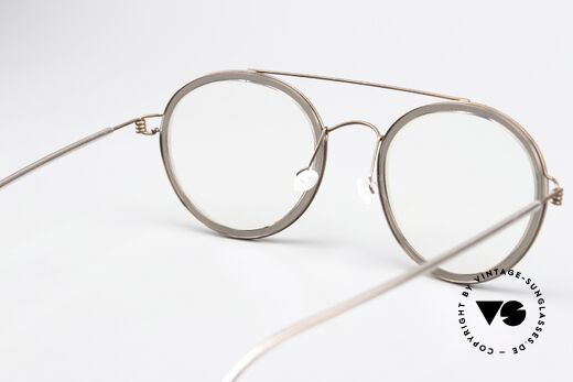 Lindberg Teitur 49 Air Titan Rim Lightweight Panto Round, clear Lindberg DEMO lenses can be replaced optionally, Made for Men and Women