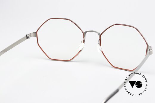 Lindberg 9609 Strip Titanium Ladies Frame Silver Red, titanium frame fits lenses (optical / sun) of any kind, Made for Women