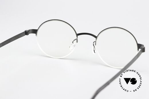 Lindberg 7413 Strip Titanium Round Nylor Frame Black, orig. DEMO lenses can be replaced with prescriptions, Made for Men and Women