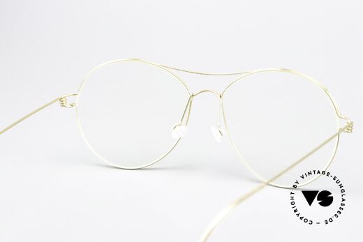 Lindberg April Air Titan Rim Shiny Gold Titanium Frame, simple & strong frame: free from screws, rivets & welds, Made for Women