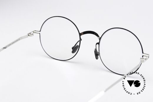 Mykita Sigur Round Frame Black Silver, flexible frame can be glazed as desired (optical / sun), Made for Men and Women
