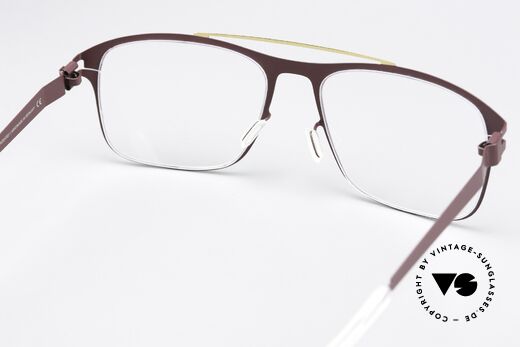Mykita Corrado Square Frame Burgundy Gold, flexible frame can be glazed as desired (optical / sun), Made for Men and Women