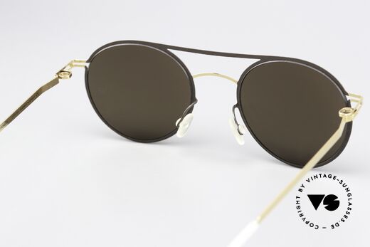 Mykita Tore Round Sunglasses Gold Terra, sun lenses (100% UV) can be replaced with prescriptions, Made for Men and Women