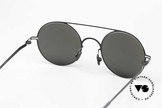 Mykita Touho Round Sunglasses Black, sun lenses (100% UV) can be replaced with prescriptions, Made for Men and Women