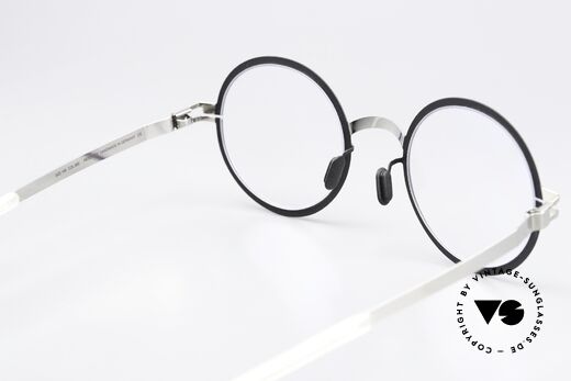 Mykita Bibi Round Frame Black Silver, flexible frame can be glazed as desired (optical / sun), Made for Men and Women
