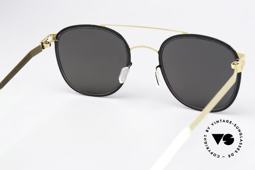 Mykita Keaton Sunglasses In Gold Black, sun lenses (100% UV) can be replaced with prescriptions, Made for Men and Women