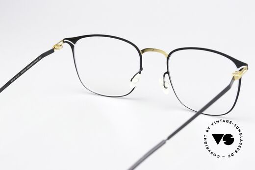 Mykita Aksel Ladies Frame Black Gold, flexible frame can be glazed as desired (optical / sun), Made for Women