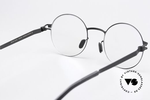 Mykita Apple Glasses Round Black Classic, the frame can be glazed optionally (optical / sun lenses), Made for Men and Women