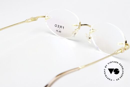 Fred Prestige Zirconium Gemstone Rimless Frame 90s, unworn rarity (like all our 1990's luxury eyeglasses), Made for Men and Women