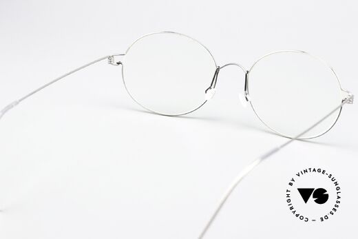 Lindberg Florence Air Titan Rim Round Oval Silver Gray, simple & strong frame: free from screws, rivets & welds, Made for Men