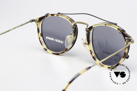 Giorgio Armani 318 Panto Glasses With Clip-On, no retro specs, but a 35 years old original, size 49/20, Made for Men