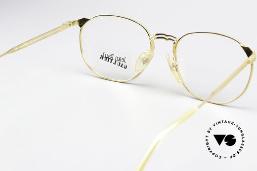 Jean Paul Gaultier 55-2173 Gold-Plated Glasses 90's, NO RETRO eyewear; but a precious old J.P.G. ORIGINAL, Made for Men and Women