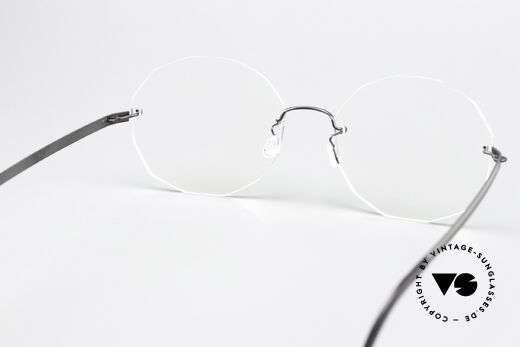Lindberg 2324 Strip Titan Big Round Rimless Frame, unworn, New Old Stock, with original case by Lindberg, Made for Men and Women
