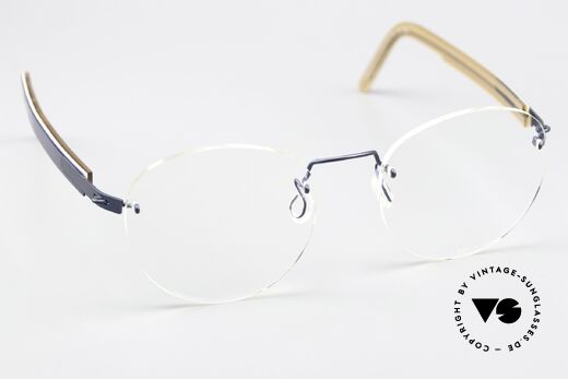 Lindberg 2110 Spirit Titan Blue Metallic Light Brown, unworn, NOS, with original magnetic case by Lindberg, Made for Men and Women