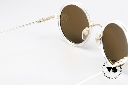 Chrome Hearts Moist Fleur de Lis & Gold Plated, gold mirrored sun lenses (with 100% UV protection), Made for Men and Women
