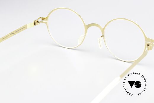 Mykita Pit Glasses Round Glossy Gold, the frame can be glazed optionally (optical / sun lenses), Made for Men and Women