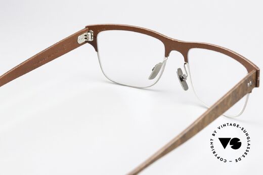 Lucas de Stael Nemus 14 Wood Leather Natural Specs, the frame can be glazed as required (progressive lenses), Made for Men