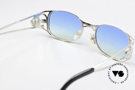 Jean Paul Gaultier 58-5101 Designer Sunglasses 1995, with fancy blue-yellow gradient sun lenses; 100% UV, Made for Men and Women